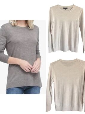 Banana Republic Women’s 100% Fine Merino Wool Crewneck in Off White size Small